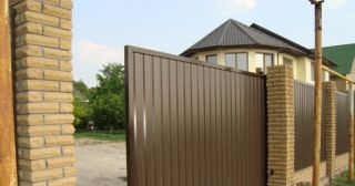 Купить откатные ворота из профнастила Фрязино, цена от 1727 руб.
